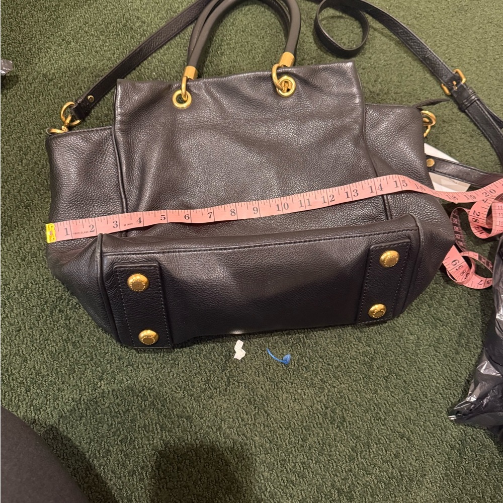 Marc Jacobs Pebbled Leather Double Handles Zipper Satchel Shoulder crossbody - Picture 15 of 17